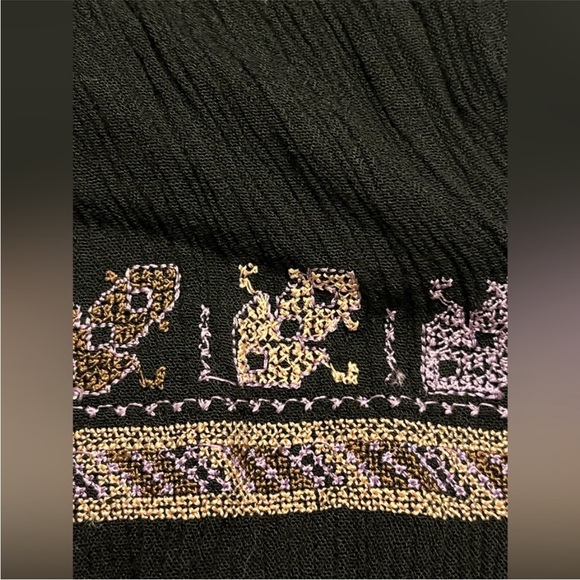 Free People Black Dress with Purple Embroidery - Picture 5 of 7